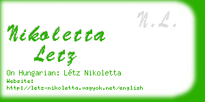 nikoletta letz business card